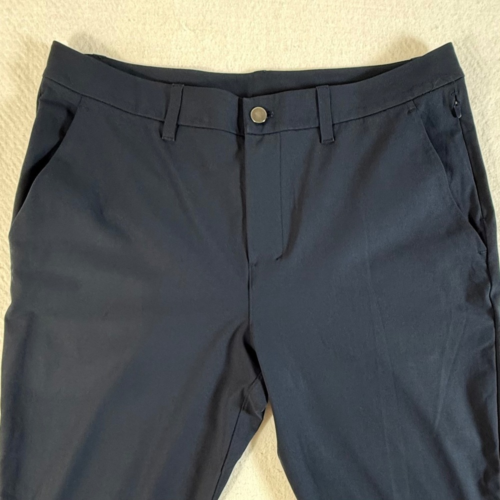 Lululemon Commission Slim Pant Mens 33x28 Warpstreme Tapered Chino Navy Blue